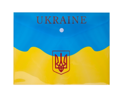 Папка-конверт на кнопці B5, UKRAINE, жовтий, Жовтий