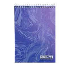 Блокнот на пр.зверху, А5, 48 арк, MARBLE, JOBMAX, клітинка, картон.обкл., синій