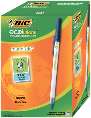 Ручка "Round Stic Eco", синя, зі штрих-кодом на штуку, Синій