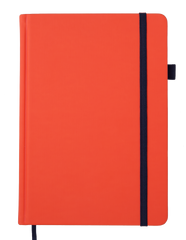 Блокнот діловий BRIGHT А5, 96 арк., чистый (чорн. папір.), обкл. штучна шкіра, помаранчевий, Помаранчевий
