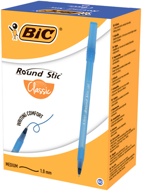Ручка "Round Stic", синя, 0.32 мм, 60 шт/уп
