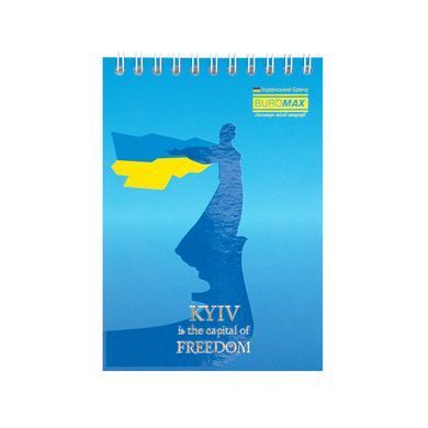 Блокнот на пружині зверху PATRIOT "KYIV", А6, 48арк., клітинка, картонна обкладинка, Асорті