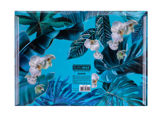Папка-конверт на кнопці А4, EXOTIC, блакитний, Блакитний