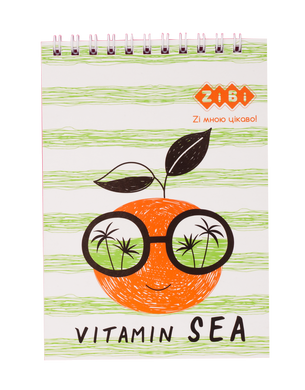 Блокнот на пружині зверху SUMMER VIBES, А-6, 40 арк., картонна обкладинка, KIDS Line, асорті