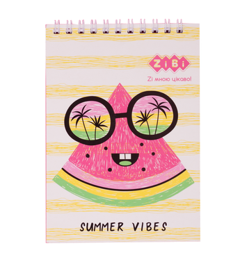 Блокнот на пружині зверху SUMMER VIBES, А-6, 40 арк., картонна обкладинка, KIDS Line, асорті