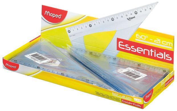 Кутник ESSENTIALS, 60гр/210мм пластик, дисплей