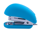 Степлер пластиковий RUBBER TOUCH Міні до 15арк., (скоби №24; 26), блакитний, Блакитний