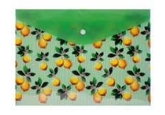 Папка-конверт на кнопці А4, LEMONS, салатовий, Зелений
