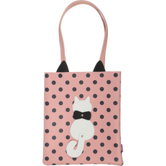 Сумка на плече PUSSY CAT плоска, прямокутна 29x35x30 см, декор кота з рухливим хвостом, рожева