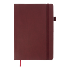 Блокнот діловий BRIEF А5, 96л, крапка, обкладинка штучна шкіра, бордовий