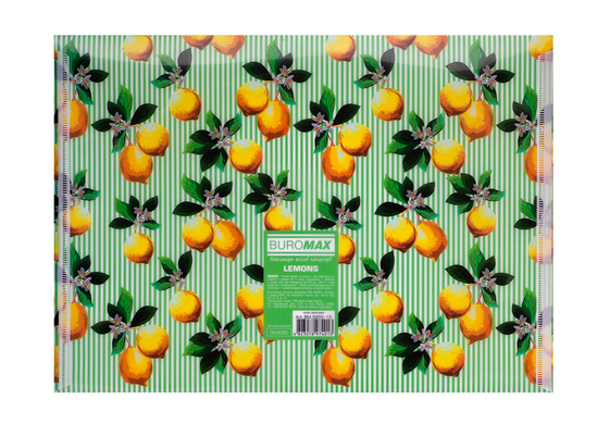 Папка-конверт на кнопці А4, LEMONS, салатовий, Зелений
