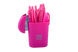 Степлер пластиковий RUBBER TOUCH Міні до 15арк., (скоби №24; 26), рожевий, Рожевий