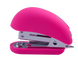 Степлер пластиковий RUBBER TOUCH Міні до 15арк., (скоби №24; 26), рожевий, Рожевий