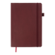 Блокнот діловий BRIEF А5, 96л, крапка, обкладинка штучна шкіра, бордовий