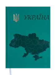 Щоденник недатований UKRAINE, A5, 288 стр. зелений, Зелений