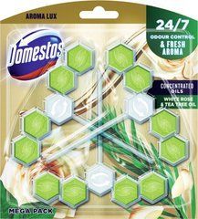 Туалетний блок Domestos Люкс Свіжість білої троянди та чайного дерева 3*55 г