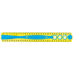 Лінійка KIDY GRIP, 30см пластикова, двостороння шкала, з тримачем, блістер