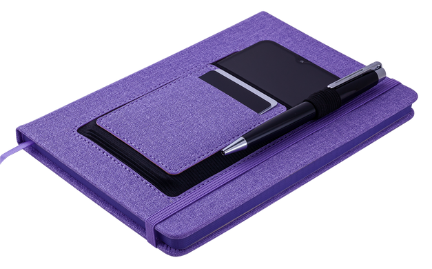 Блокнот діловий COMFORT А5, 96 арк., чистий, обкл. штучна шкіра, фіолетовий, Фіолетовий