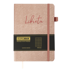 Блокнот діловий LIBRETA А5, 96л, клітинка, обкладинка штучна шкіра, бежевий