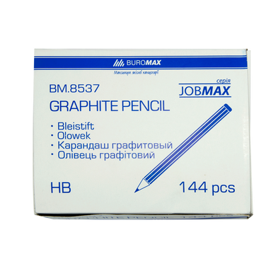 Олівець графітовий HB, жовтий, без гумки, JOBMAX