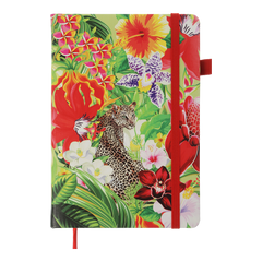 Блокнот діловий EXOTIC А5, 96л, клітинка, обкладинка штучна шкіра, червоний