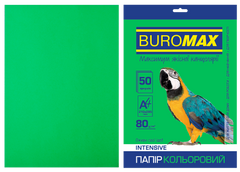 Папір кольоровий А4, 80г/м2, INTENSIV, зелений, 50л., Зелений