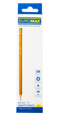 Олівець графітовий PROFESSIONAL 2B, жовтий, без гумки, коробка 12шт.