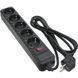 Мережевий фільтр 5 РОЗЕТОК BLACK 1.8 м, 3*1мм2 SP-1052 PATRON, Чорний