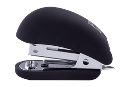 Степлер пластиковий RUBBER TOUCH Міні до 15арк., (скоби №24; 26), чорний, Чорний