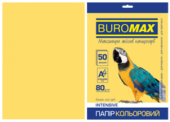 Папір кольоровий А4, 80г/м2, INTENSIV, золотий, 50л., Жовтий