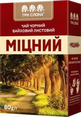 Чай чорний 80г, лист, "МІЦНИЙ", ТРИ СЛОНА