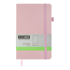 Книга записна ETALON 125*195, 96 арк., чистый блок, обкл. штучна шкіра, рожевий