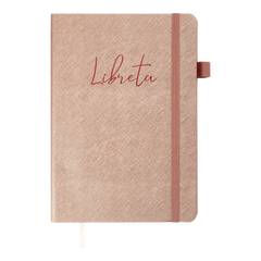 Блокнот діловий LIBRETA А5, 96л, чистий, обкладинка штучна шкіра, бежевий