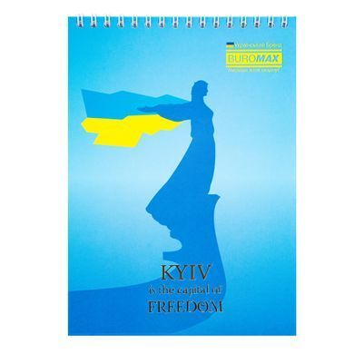 Блокнот на пружині зверху PATRIOT "KYIV", А5, 48арк., клітинка, картонна обкладинка, Асорті