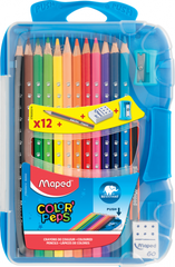 Олівці кольорові COLOR PEPS Smart Box, 12 кол. + 3 вироби, пластик. футляр з підвісом, асорті