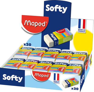 Гумка SOFTY у картонному тримачі, дисплей