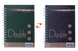 Книга для нотаток DOUBLE А6, 96 арк., пружина, кл., тв. лам. палітурка, зелено-коричневий, Зелений