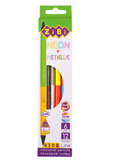 Олівці кольорові Double Neon+Metallic, 6 шт. (12 кол.), KIDS LINE