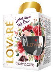 Набір Колекція чаїв  "Impression tea box" (4 види пірамідок по 7 шт)+чашка з логотипом, LOVARE