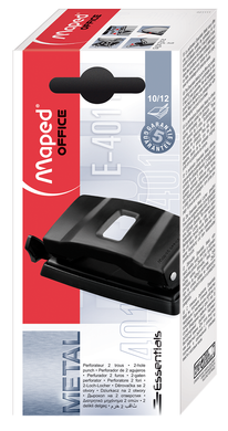 Діркопробивач металевий на 2 отв. ESSENTIALS METAL, 20/25л., чорний, Чорний