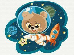 Картина по номерам "Космічний ведмедик", 30*40, KIDS Line