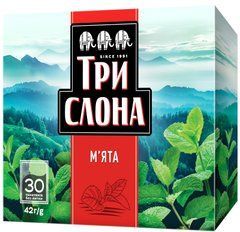 Чай трав'яний 1.4г*30, пакет, "М'ята", ТРИ СЛОНА