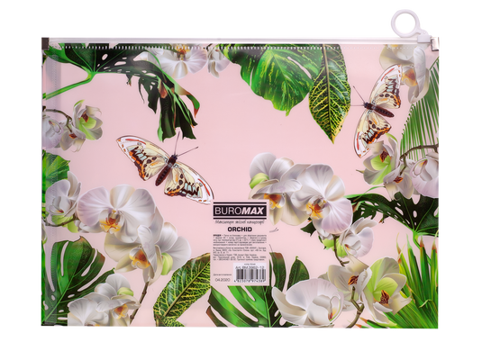 Папка на ZIP А4, ORCHID, білий, Білий