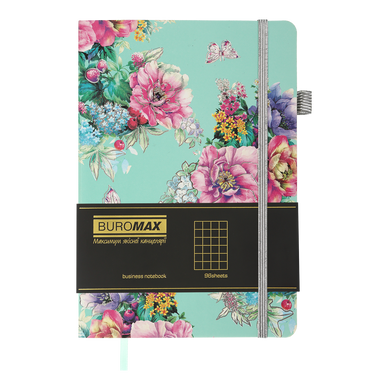 Блокнот діловий CHERIE А5, 96л, клітинка, обкладинка штучна шкіра, синій
