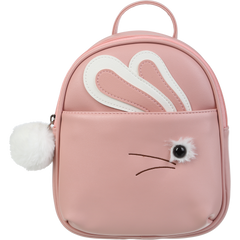 Рюкзак FUR RABBIT 24x21x8 см, передня кишеня, штучне хутро, персиковий