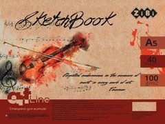 Скетчбук А5, 40 аркушів, пружина, кремовий блок 100 г/м2, червоний, ART Line