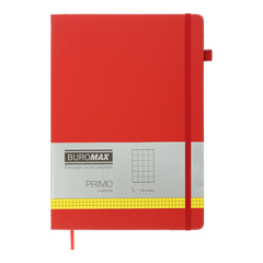Книга записна PRIMO 190*250, 96 арк., клітинка, обкл. штучна шкіра, бордовий