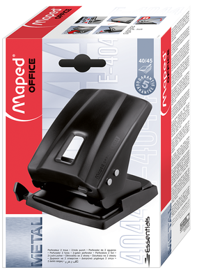 Діркопробивач металевий на 2 отв. ESSENTIALS METAL, 40/45л., чорний, Чорний