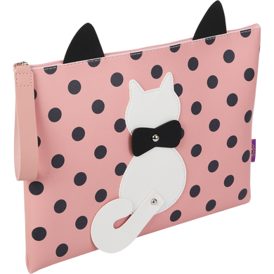 Папка А4 PUSSY CAT 33x24x1,5 см, декор кота з рухливим хвостом, рожева
