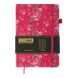 Блокнот діловий CHERIE А5, 96л, клітинка, обкладинка штучна шкіра, малиновий